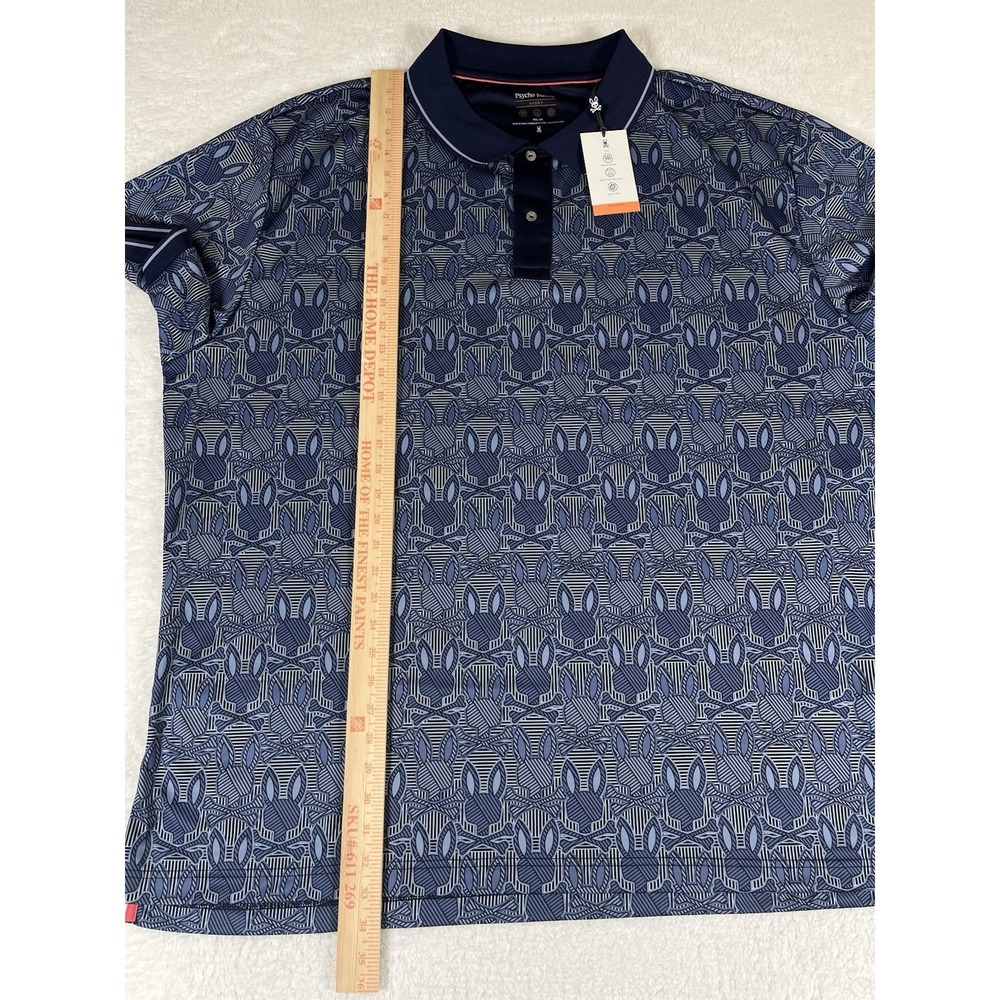 Psycho Bunny Reeves Bunny‎ Print Sport Evening Blue Polo Shirt Men's Sz 4XL NWT - Picture 9 of 9